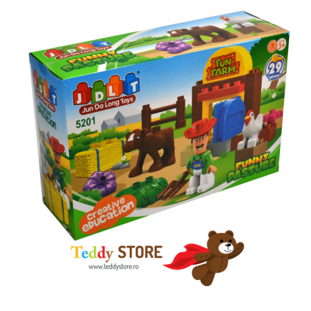 Jocuri - Joc constructie 29 piese,, Ferma distractiva"