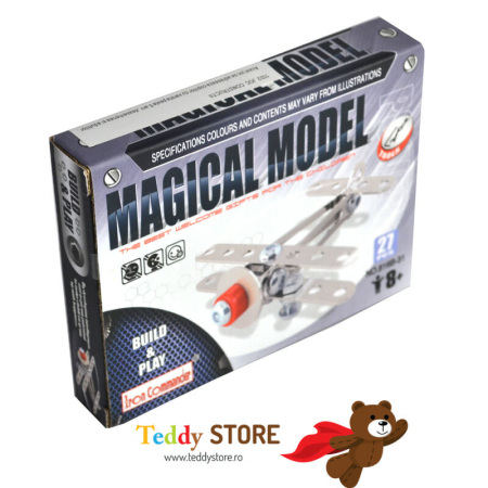 Jocuri - Joc constructie piese metalice 23 piese- Avion