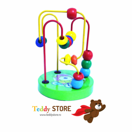 Jocuri - Labirint din Lemn cu Bile Colorate - Jucărie Educațională pentru Copii