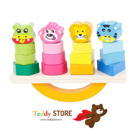 Jocuri - Montessori joc echilibru 4 animaluțe educativ copii