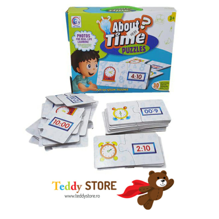 Puzzle-uri - Puzzle asociere „Cât e ceasul?” educativ copii