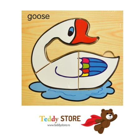 Puzzle-uri - Puzzle Gâscă din lemn jucărie educativă copii