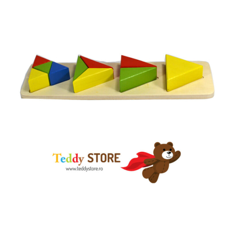 Jocuri - Puzzle din lemn Montessori ,,Triunghi"