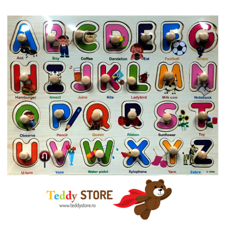 Puzzle-uri - Puzzle încastru Alfabet din Lemn