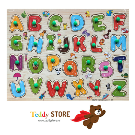 Puzzle-uri - Puzzle incastru din lemn,,Alfabet 2"