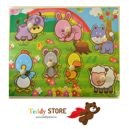 Puzzle-uri - Puzzle incastru din lemn,,Curcubeul"