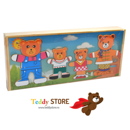 Puzzle-uri - Puzzle lemn incastru cei 4 ursuleti