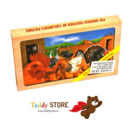 Puzzle-uri - Set 4  Puzzle clasic cu Animale din ferma