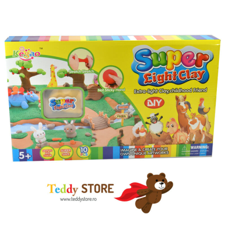 Jocuri - Set plastilina colorata Super light clay