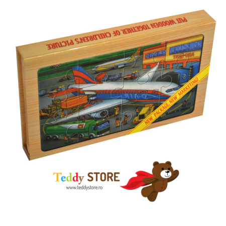 Puzzle-uri - Set puzzle clasic cu avioane si vehicule