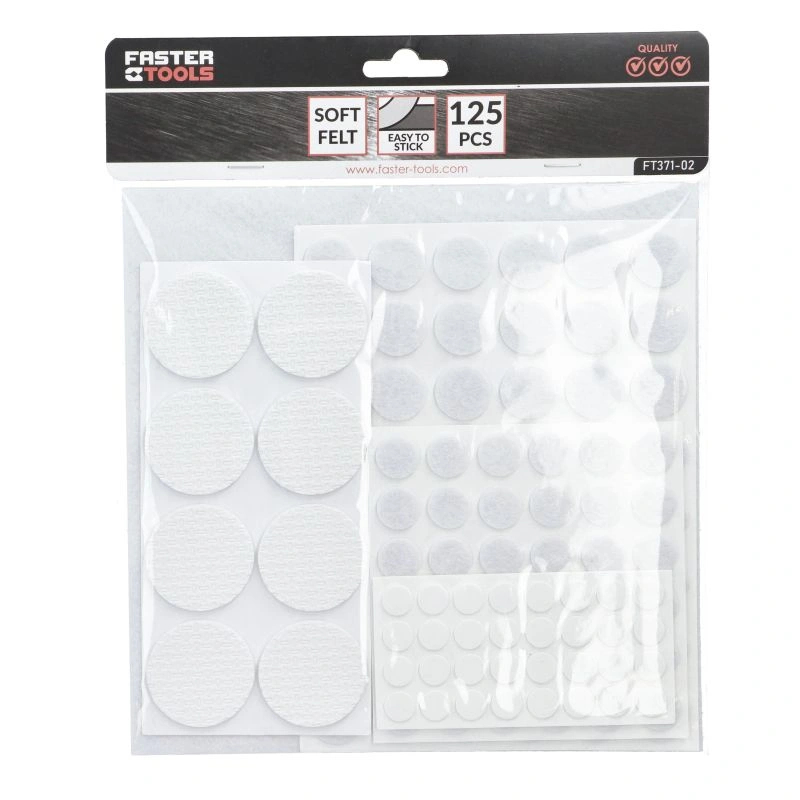 Set 125 pise protectie pentru mobila din fetru si silicon albe Faster Tools [4]