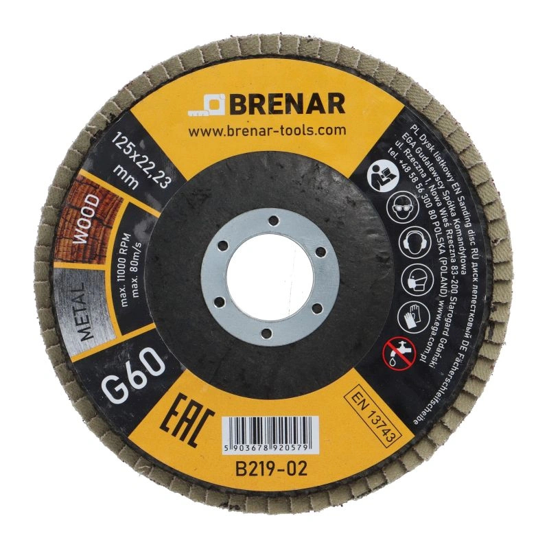 Discuri lamelare cu smirghel 125mm P60 Brenar [2]
