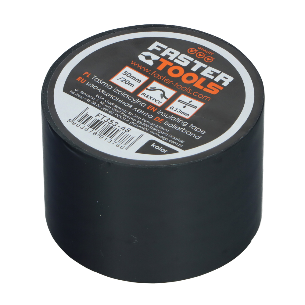 Banda izoliera neagra 50mmx20m Faster Tools [3]