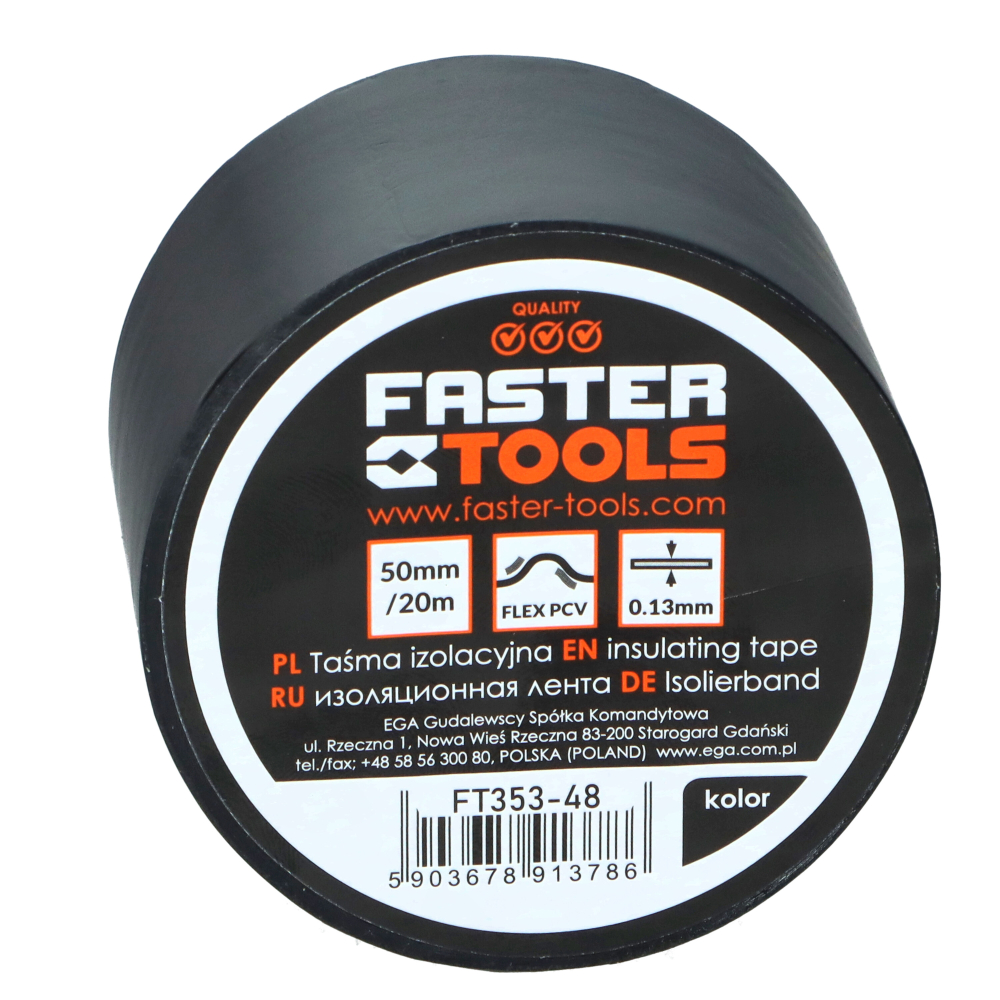 Banda izoliera neagra 50mmx20m Faster Tools [4]