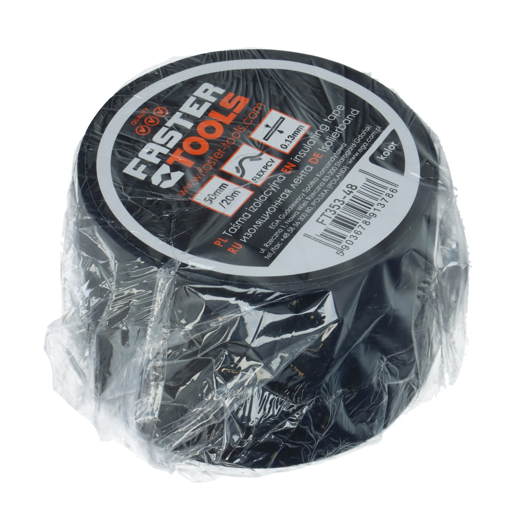 Banda izoliera neagra 50mmx20m Faster Tools [5]