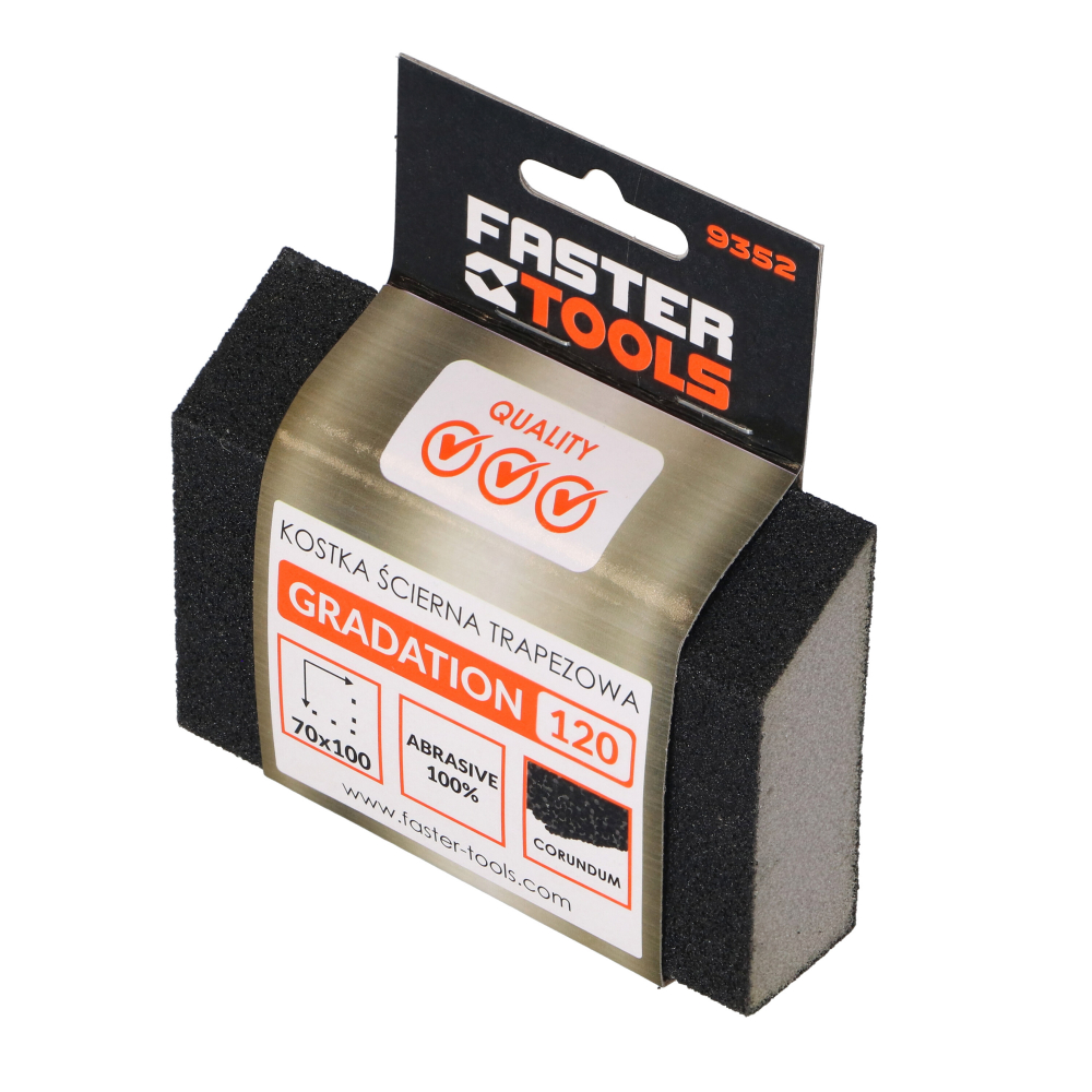 Burete smirghel Gr. 180 trapezoidal 70x100mm Faster Tools [2]