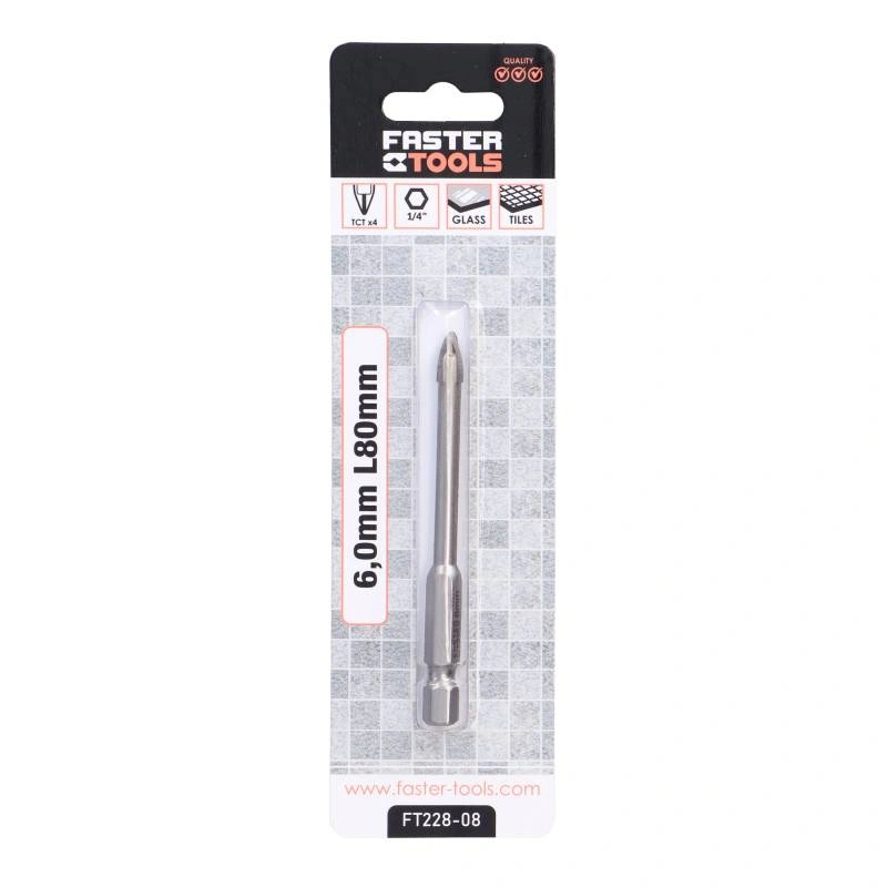 Burghiu in cruce pentru ceramica si sticla 6mm Faster Tools [8]
