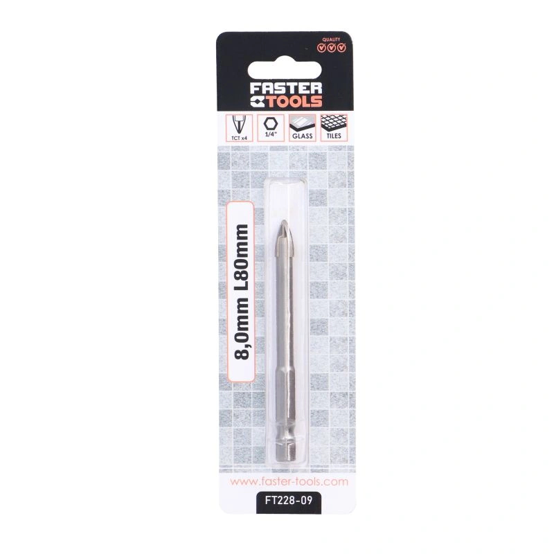 Burghiu in cruce pentru ceramica si sticla 8mm Faster Tools [7]