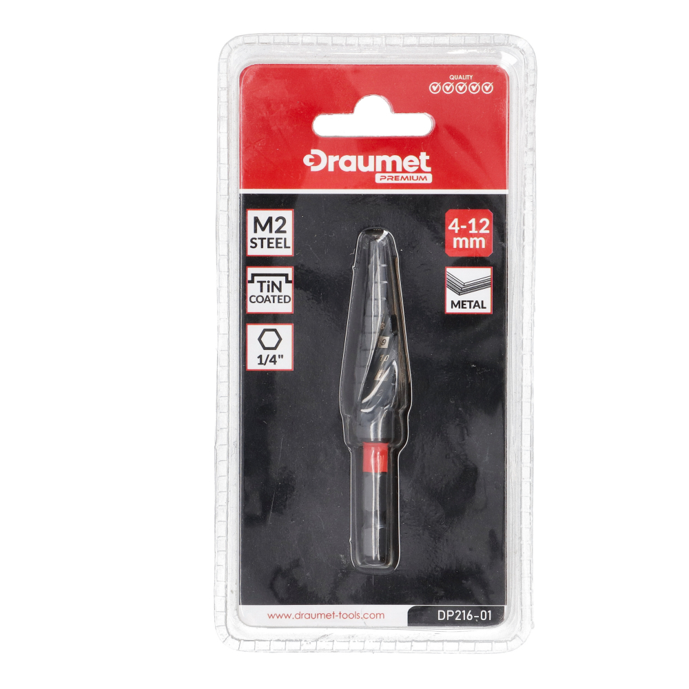 Burghiu in trepte pentru metal HSS-M2 Titanizat 4-12mm Draumet [5]