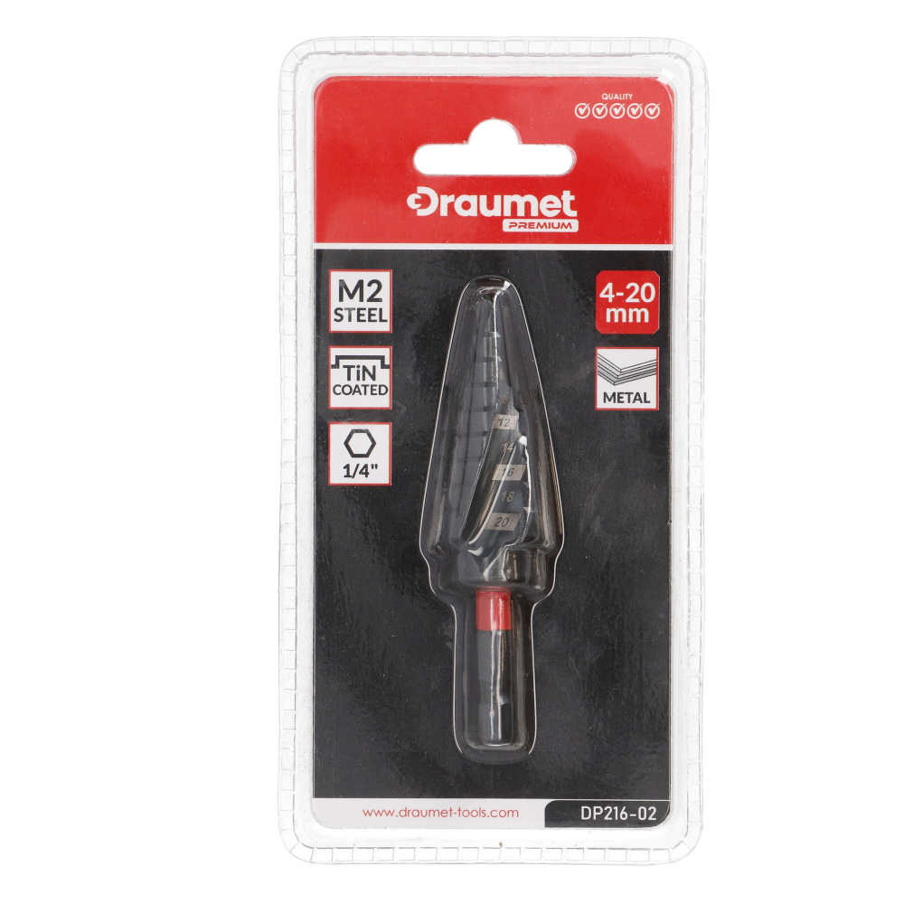 Burghiu in trepte pentru metal HSS-M2 Titanizat 4-20mm Draumet [5]