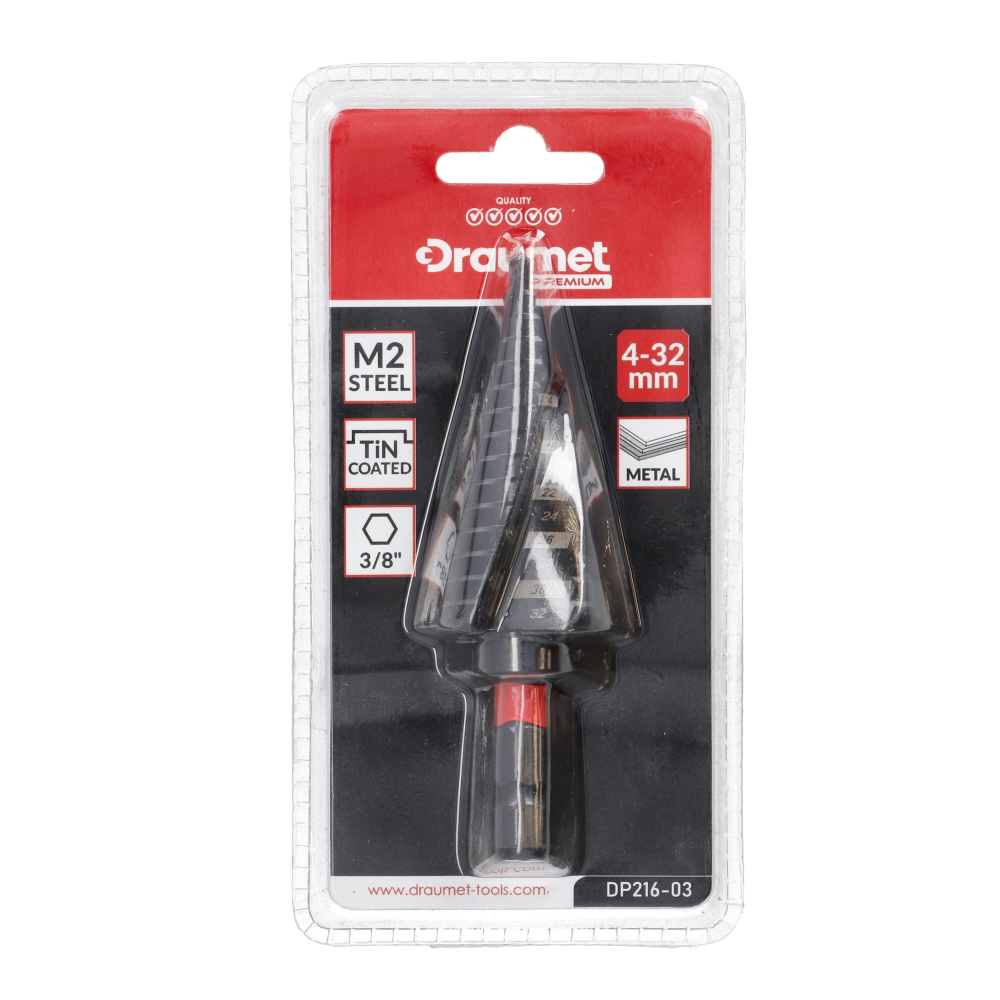 Burghiu in trepte pentru metal HSS-M2 Titanizat 4-32mm Draumet [5]
