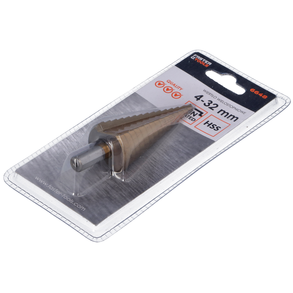 Burghiu in trepte pentru metal HSS Titanizat 4-20mm Faster Tools [2]