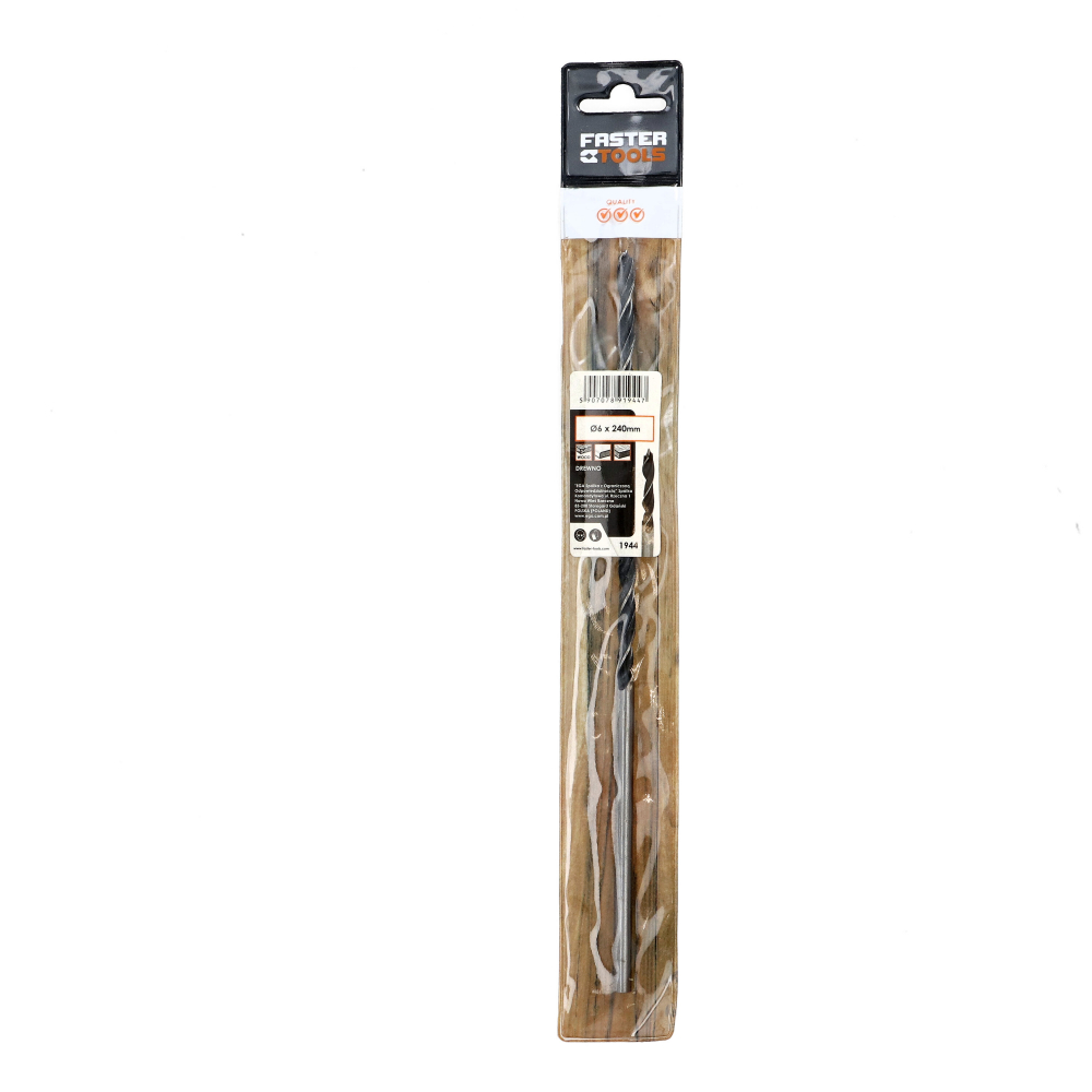 Burghiu spiralat pentru lemn 10x230mm Faster Tools [3]