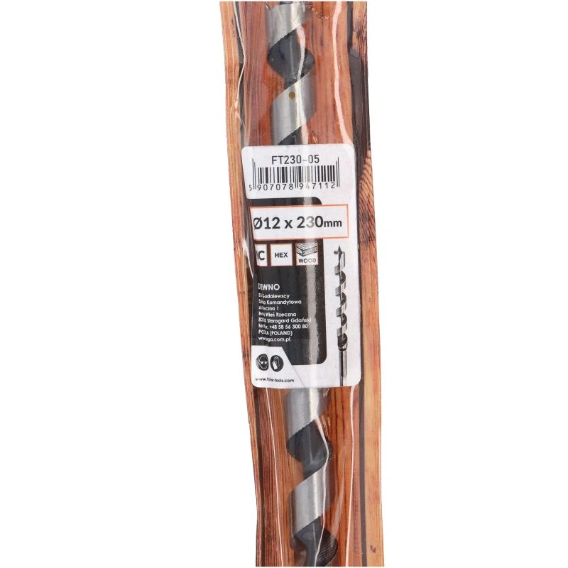 Burghiu spiralat pentru lemn 12x230mm Faster Tools [5]