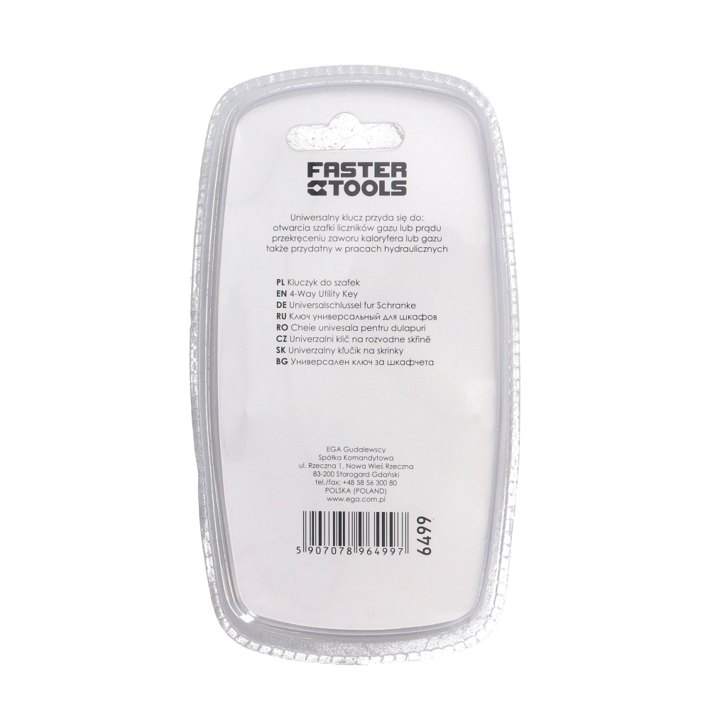 Cheie pentru dulapurile tehnice 4  + bit cu 2 capete Faster Tools [4]