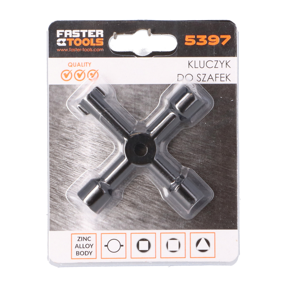Cheie pentru dulapurile tehnice 4 capete Faster Tools [2]