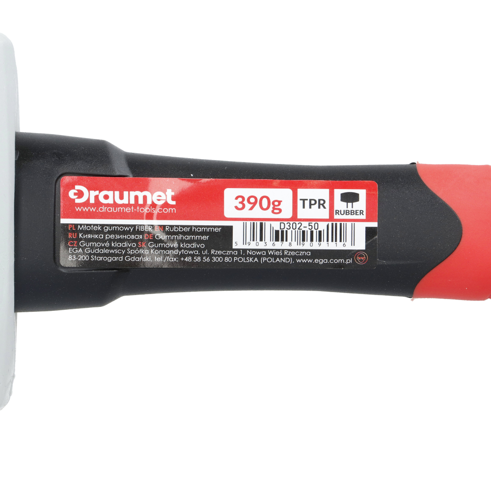 Ciocan cauciucat alb cu maner din fibra 390Gr Draumet [5]