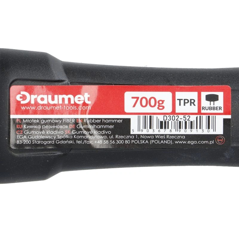 Ciocan cauciucat alb cu maner din fibra 700Gr Draumet [6]