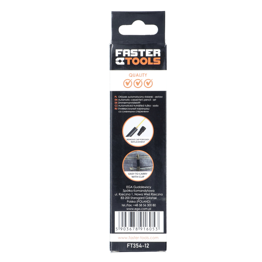 Creion mecanic cu varf lung si mine de rezerva Faster Tools  [4]