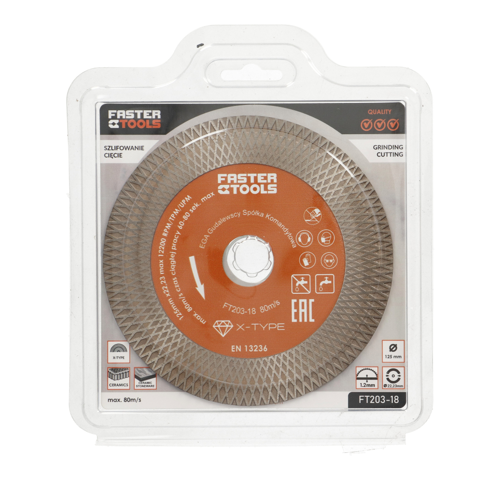 Disc diamantat DUAL-PART 125x2mm pentru granit, marmura, gresie Faster Tools [3]