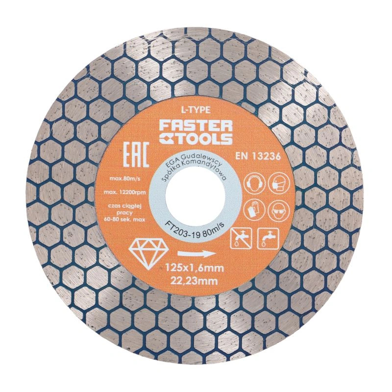 Disc diamantat fagure pentru taiere ceramica dura, gresie portelanata, piatra naturala 125x1.6mm Faster Tools L-Type [3]