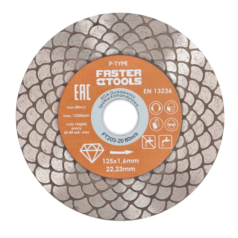 Disc diamantat fagure pentru taiere ceramica dura, gresie portelanata, piatra naturala 125x1.6mm Faster Tools P-Type [3]