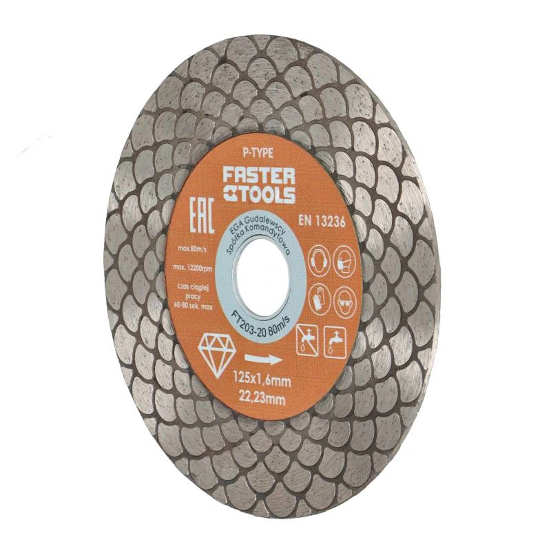 Disc diamantat fagure pentru taiere ceramica dura, gresie portelanata, piatra naturala 125x1.6mm Faster Tools P-Type [1]