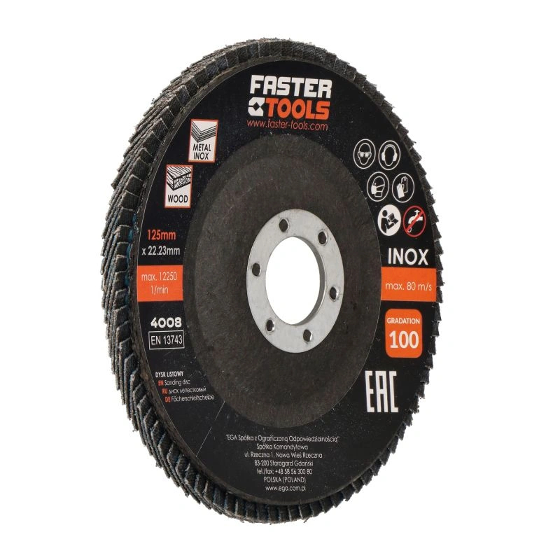 Disc lamelar INOX 125mm P100 Faster Tools [3]