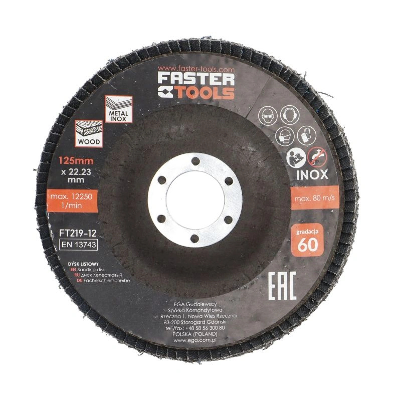 Disc lamelar INOX 125mm P60 Faster Tools [4]