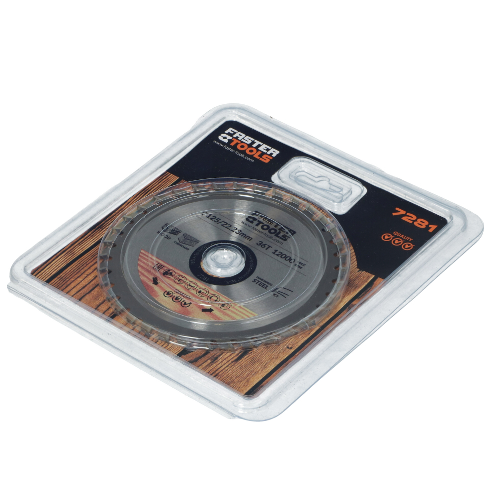 Disc 125mmx22.2 gaura pentru taiere lemn diametru 36 dinti Faster Tools [2]