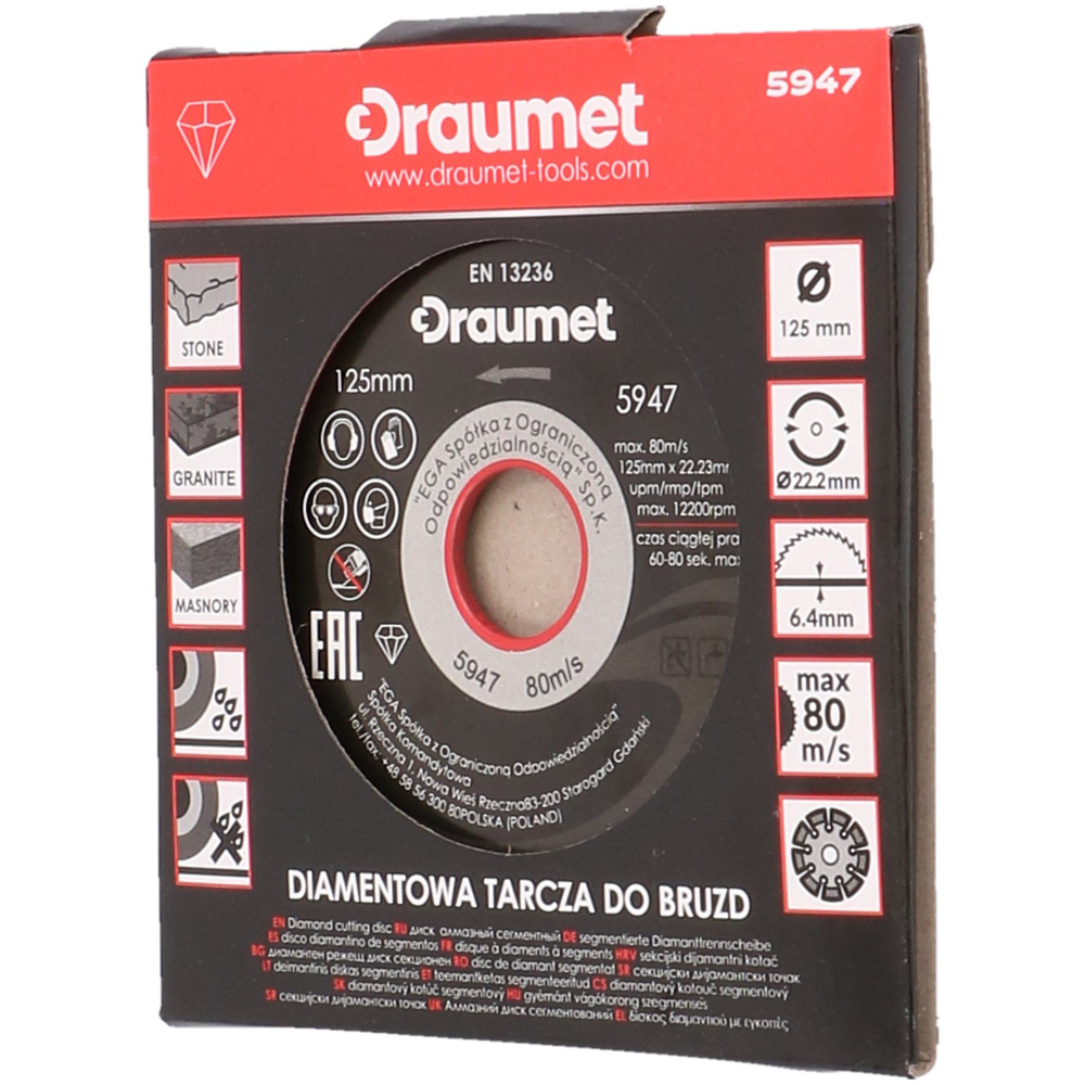 Disc profesional segmentat pentru caneluri 125x22.2x6.4mm Draumet [2]
