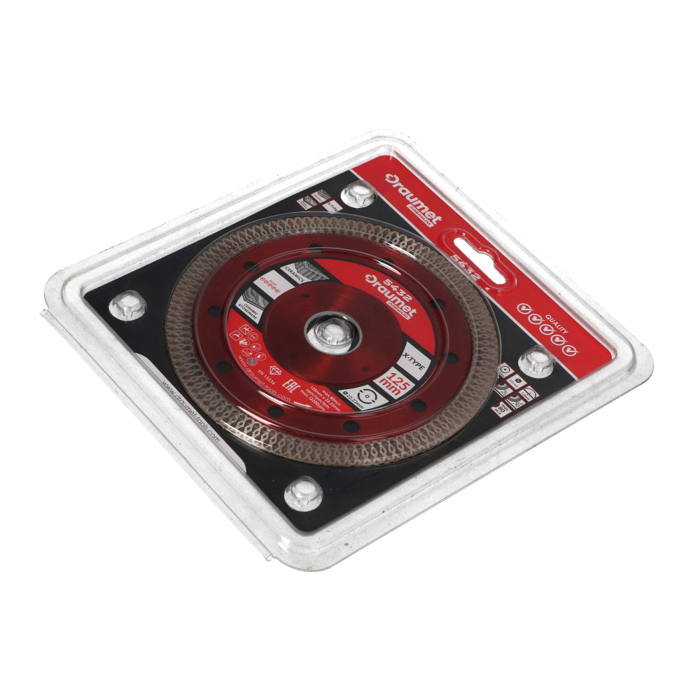 Disc profesional subtire turbo pentru taiere ceramica dura, gresie portelanata 125x1.2mm Draumet [3]