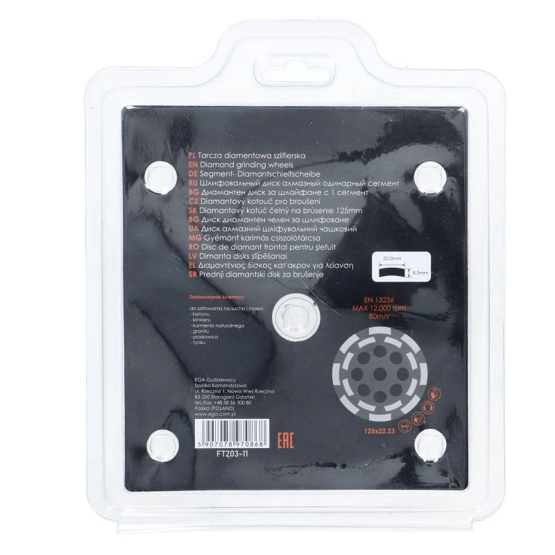 Disc slefuire tip cupa cu pastile vidia duble 125mmx22.2 Faster Tools [6]