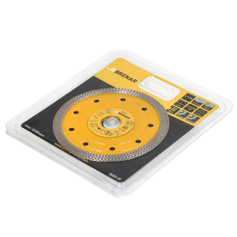 Disc subtire turbo pentru taiere ceramica dura, gresie portelanata 125x1.2mm Brenar [4]