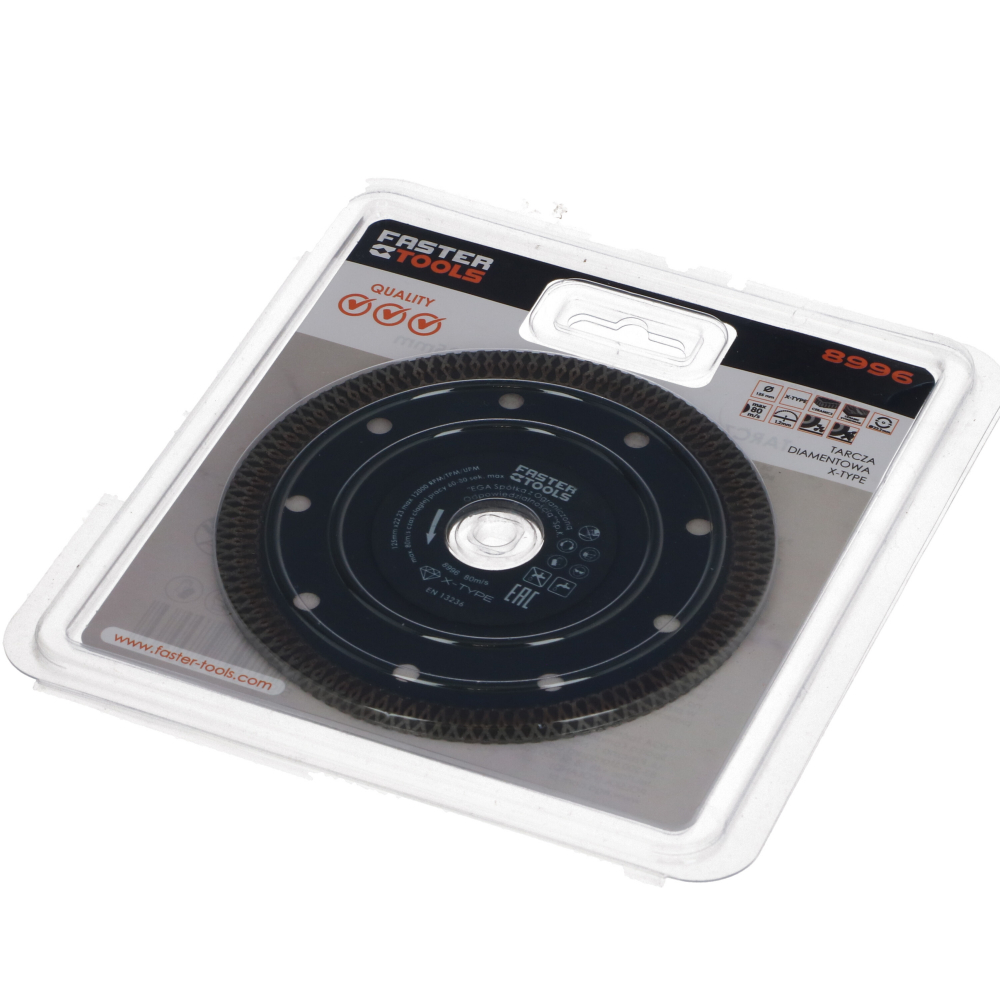 Disc subtire turbo pentru taiere ceramica dura, gresie portelanata 125x1mm Faster Tools [3]