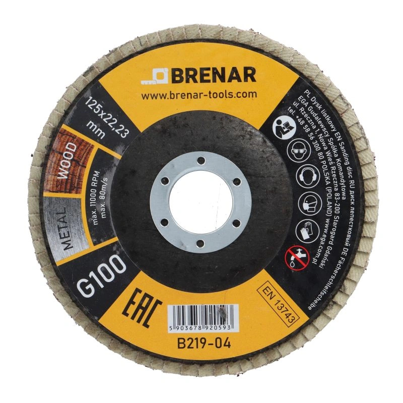 Discuri lamelare cu smirghel 125mm P100 Brenar [2]