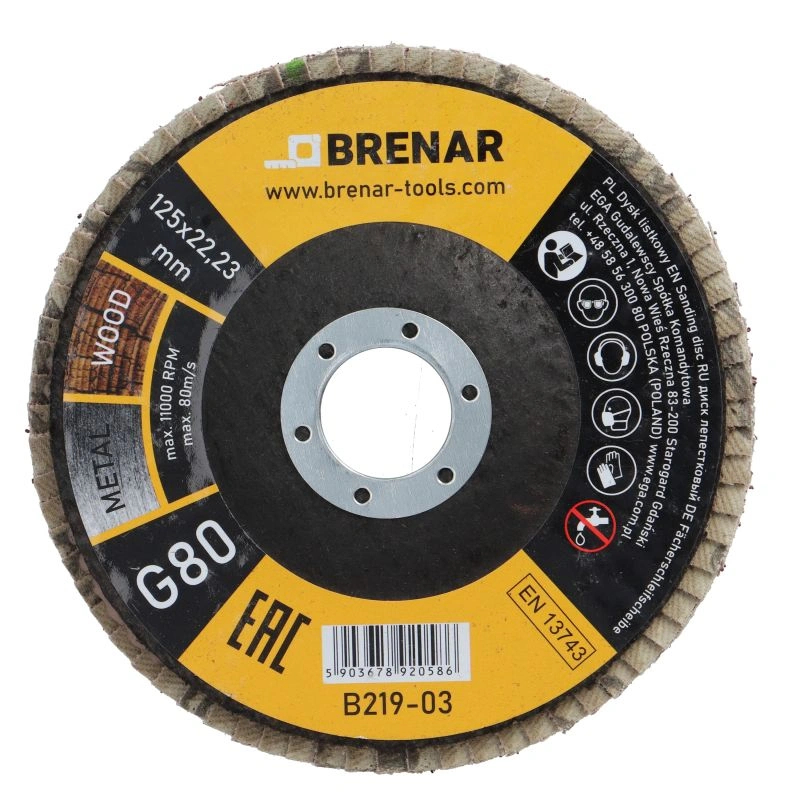 Discuri lamelare cu smirghel 125mm P80 Brenar [2]