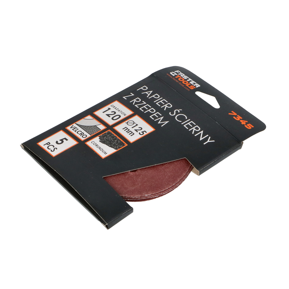 Discuri smirghel cu velcro si gauri 125mm P120 Faster Tools [3]