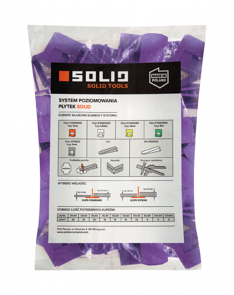 Distantieri profesionali inalti pentru nivelare 1.5mm placi ceramice 100buc/punga Solid Tools [2]
