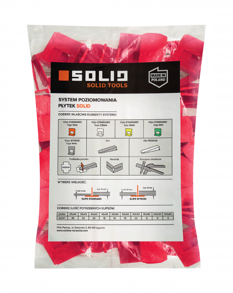 Distantieri profesionali inalti pentru nivelare 3mm placi inalte 100buc/punga Solid Tools [2]